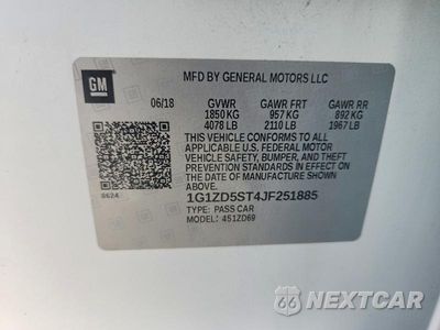 Zdjęcie 12 z 12 samochodu: 2018 CHEVROLET MALIBU LT VIN:1G1ZD5ST4JF251885 - miniatura