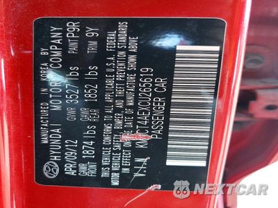 Zdjęcie 13 z 13 samochodu: 2012 HYUNDAI ACCENT GLS VIN:KMHCT4AEXCU265619 - miniatura