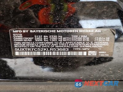 Zdjęcie 12 z 12 samochodu: 2019 BMW X3 SDRIVE30I VIN:5UXTR7C52KLR53683 - miniatura