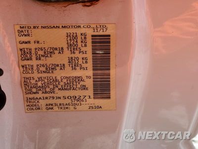 Zdjęcie 12 z 12 samochodu: 2018 NISSAN TITAN S VIN:1N6AA1R79JN509271 - miniatura