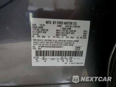 Zdjęcie 13 z 13 samochodu: 2024 FORD EDGE TITANIUM VIN:2FMPK4K96RBA68631 - miniatura