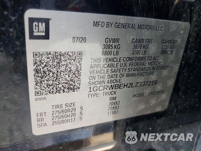 Zdjęcie 12 z 12 samochodu: 2020 CHEVROLET SILVERADO C1500 CUSTOM VIN:1GCRWBEH2LZ337219 - miniatura