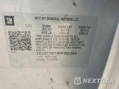 Zdjęcie 13 z 13 samochodu: 2021 CHEVROLET MALIBU LS VIN:1G1ZC5ST8MF061384 - miniatura