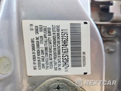 Zdjęcie 12 z 12 samochodu: 2004 HONDA CIVIC DX VP VIN:2HGES16374H622511 - miniatura