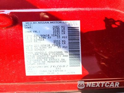 Zdjęcie 13 z 13 samochodu: 2019 NISSAN ROGUE SV VIN:5N1AT2MT3KC767687 - miniatura