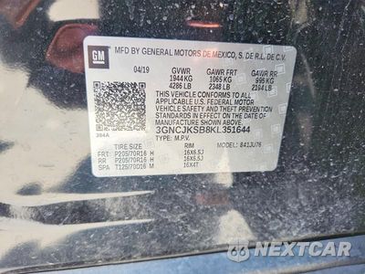 Zdjęcie 13 z 13 samochodu: 2019 CHEVROLET TRAX LS VIN:3GNCJKSB8KL351644 - miniatura