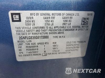 Zdjęcie 13 z 13 samochodu: 2016 CHEVROLET EQUINOX LTZ VIN:2GNFLGE36G6172880 - miniatura
