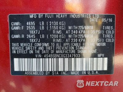 Zdjęcie 14 z 14 samochodu: 2016 SUBARU OUTBACK 2.5I LIMITED VIN:4S4BSBNC0G3347933 - miniatura