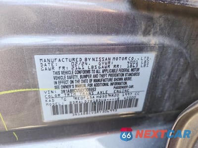 Zdjęcie 12 z 12 samochodu: 2024 NISSAN SENTRA SV VIN:3N1AB8CV5RY306993 - miniatura