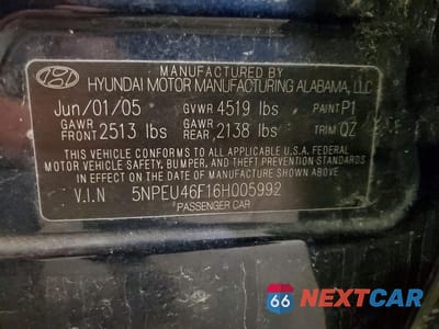 Zdjęcie 13 z 13 samochodu: 2006 HYUNDAI SONATA GLS V6 VIN:5NPEU46F16H005992 - miniatura