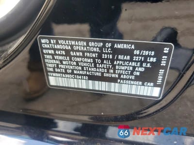 Zdjęcie 12 z 12 samochodu: 2013 VOLKSWAGEN PASSAT SE VIN:1VWBH7A35DC134152 - miniatura