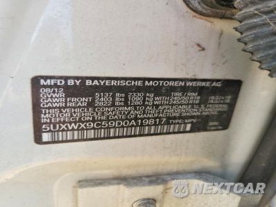 Zdjęcie 13 z 13 samochodu: 2013 BMW X3 XDRIVE28I VIN:5UXWX9C59D0A19817 - miniatura