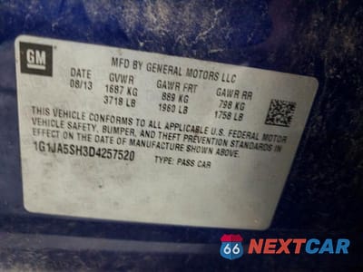 Zdjęcie 12 z 12 samochodu: 2013 CHEVROLET SONIC LS VIN:1G1JA5SH3D4257520 - miniatura