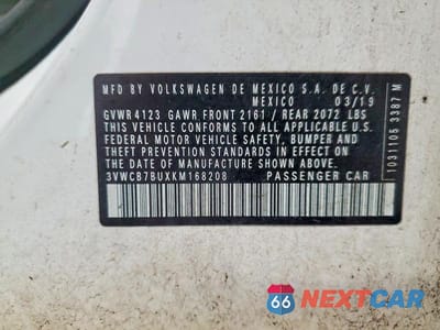 Zdjęcie 12 z 12 samochodu: 2019 VOLKSWAGEN JETTA S VIN:3VWCB7BUXKM168208 - miniatura