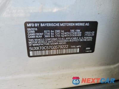 Zdjęcie 13 z 13 samochodu: 2016 BMW X5 XDR40E VIN:5UXKT0C57G0S79222 - miniatura