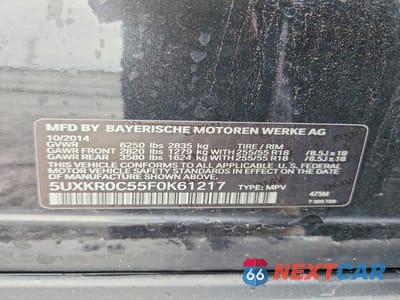 Zdjęcie 13 z 13 samochodu: 2015 BMW X5 XDRIVE35I VIN:5UXKR0C55F0K61217 - miniatura