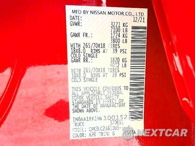 Zdjęcie 15 z 15 samochodu: 2022 NISSAN TITAN SV VIN:1N6AA1EF1NN100152 - miniatura