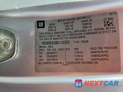Zdjęcie 13 z 13 samochodu: 2016 CHEVROLET COLORADO LT VIN:1GCHSCE30G1132259 - miniatura
