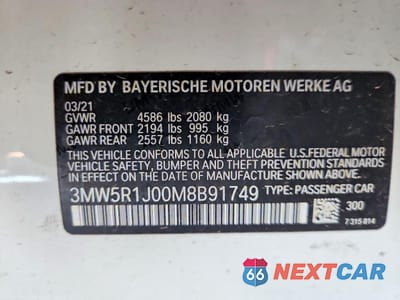 Zdjęcie 12 z 12 samochodu: 2021 BMW 330I VIN:3MW5R1J00M8B91749 - miniatura