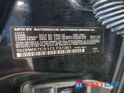 Zdjęcie 13 z 13 samochodu: 2012 BMW X3 XDRIVE35I VIN:5UXWX7C51CL737361 - miniatura