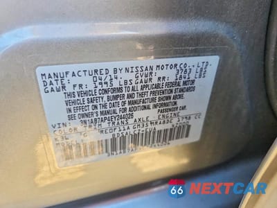 Zdjęcie 12 z 12 samochodu: 2014 NISSAN SENTRA FE+ S VIN:3N1AB7AP4EY244026 - miniatura