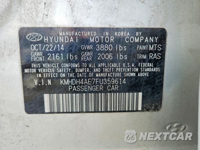 Zdjęcie 12 z 12 samochodu: 2015 HYUNDAI ELANTRA LIMITED VIN:KMHDH4AE7FU359614 - miniatura