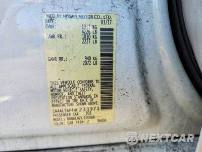 Zdjęcie 13 z 13 samochodu: 2017 NISSAN ALTIMA 2.5 SR VIN:1N4AL3AP4HC233971 - miniatura