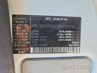 Zdjęcie 13 z 13 samochodu: 2015 FREIGHTLINER SPRINTER 2500 VIN:WDYPE8DC5FP117273 - miniatura