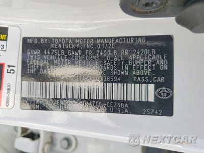 Zdjęcie 13 z 13 samochodu: 2020 TOYOTA CAMRY LE VIN:4T1L11AKXLU338594 - miniatura
