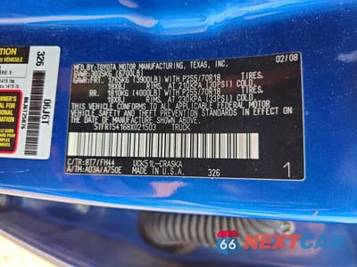 Zdjęcie 12 z 12 samochodu: 2008 TOYOTA TUNDRA GRADE VIN:5TFRT54168X021503 - miniatura