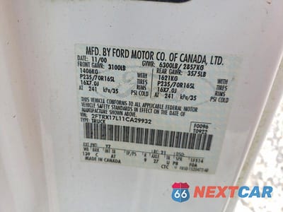 Zdjęcie 13 z 13 samochodu: 2001 FORD F150 VIN:2FTRX17L11CA29932 - miniatura