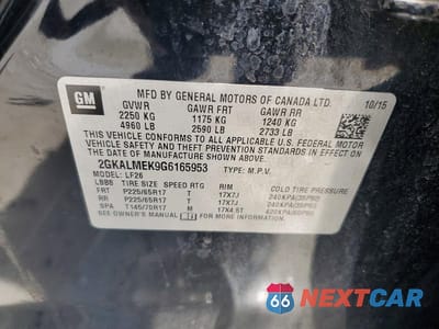 Zdjęcie 13 z 13 samochodu: 2016 GMC TERRAIN SLE VIN:2GKALMEK9G6165953 - miniatura