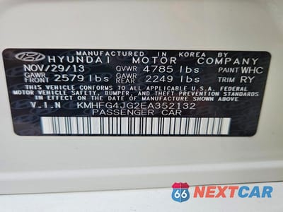Zdjęcie 13 z 13 samochodu: 2014 HYUNDAI AZERA BASE VIN:KMHFG4JG2EA352132 - miniatura
