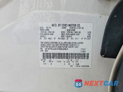 Zdjęcie 13 z 13 samochodu: 2015 FORD EDGE SEL VIN:2FMTK4J81FBB02963 - miniatura