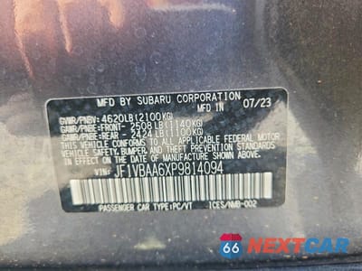 Zdjęcie 12 z 12 samochodu: 2023 SUBARU WRX VIN:JF1VBAA6XP9814094 - miniatura