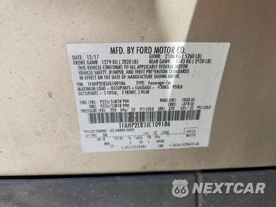 Zdjęcie 12 z 12 samochodu: 2018 FORD TAURUS SEL VIN:1FAHP2E83JG109186 - miniatura