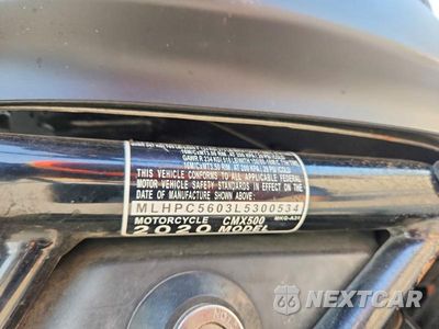 Zdjęcie 8 z 8 samochodu: 2020 HONDA CMX500 VIN:MLHPC5603L5300534 - miniatura