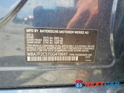 Zdjęcie 12 z 12 samochodu: 2016 BMW 750 XI VIN:WBA7F2C57GG419641 - miniatura