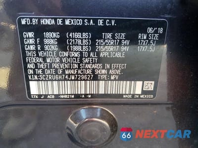 Zdjęcie 14 z 14 samochodu: 2018 HONDA HR-V EXL VIN:3CZRU6H74JM729627 - miniatura