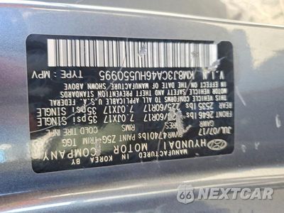 Zdjęcie 13 z 13 samochodu: 2017 HYUNDAI TUCSON SE VIN:KM8J3CA46HU550995 - miniatura