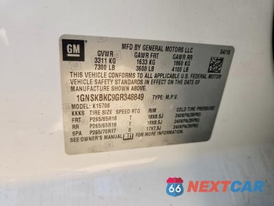 Zdjęcie 13 z 13 samochodu: 2016 CHEVROLET TAHOE K1500 LT VIN:1GNSKBKC9GR348849 - miniatura