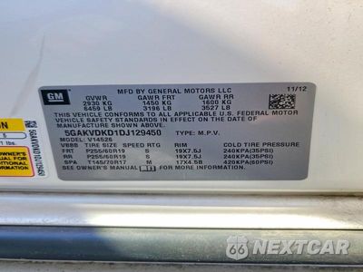 Zdjęcie 13 z 13 samochodu: 2013 BUICK ENCLAVE VIN:5GAKVDKD1DJ129450 - miniatura