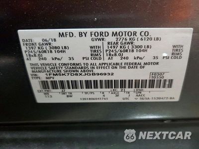 Zdjęcie 14 z 14 samochodu: 2018 FORD EXPLORER XLT VIN:1FM5K7D8XJGB96932 - miniatura
