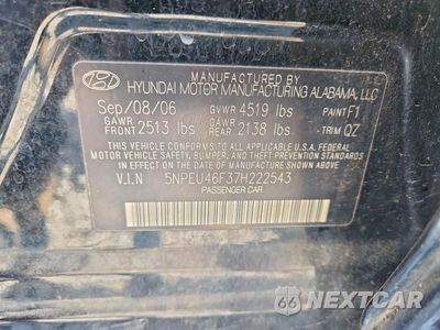 Zdjęcie 12 z 12 samochodu: 2007 HYUNDAI SONATA SE VIN:5NPEU46F37H222543 - miniatura