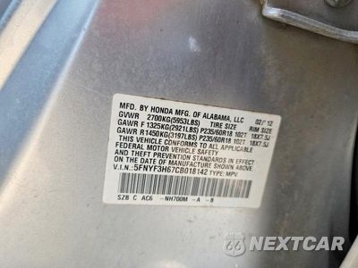 Zdjęcie 12 z 12 samochodu: 2012 HONDA PILOT EXL VIN:5FNYF3H67CB018142 - miniatura