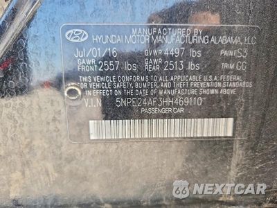 Zdjęcie 13 z 13 samochodu: 2017 HYUNDAI SONATA SE VIN:5NPE24AF3HH469110 - miniatura
