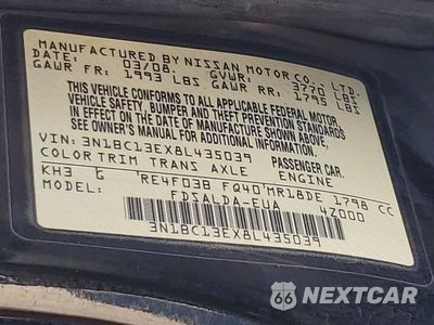 Zdjęcie 13 z 13 samochodu: 2008 NISSAN VERSA 1.8 S VIN:3N1BC13EX8L435039 - miniatura