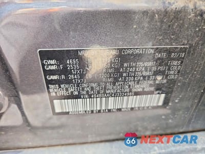 Zdjęcie 13 z 13 samochodu: 2018 SUBARU OUTBACK 2.5I VIN:4S4BSAAC4J3324985 - miniatura