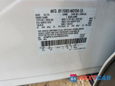 Zdjęcie 12 z 12 samochodu: 2024 FORD EDGE SEL VIN:2FMPK4J9XRBB20392 - miniatura