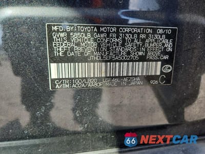 Zdjęcie 12 z 12 samochodu: 2010 LEXUS LS 460L VIN:JTHDL5EF5A5002705 - miniatura